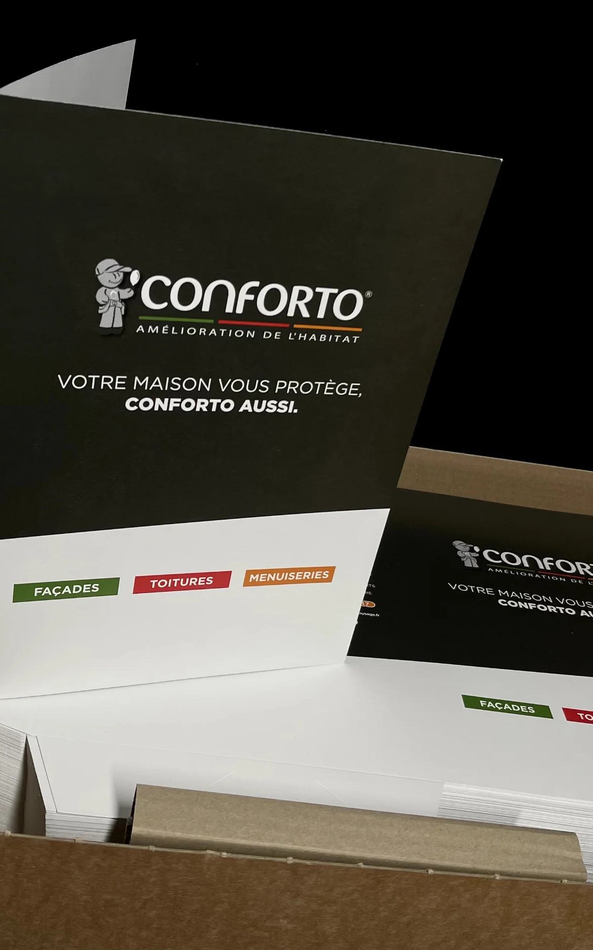 Pochettes à rabats personnalisées imprimées pour entreprise par SecretPub