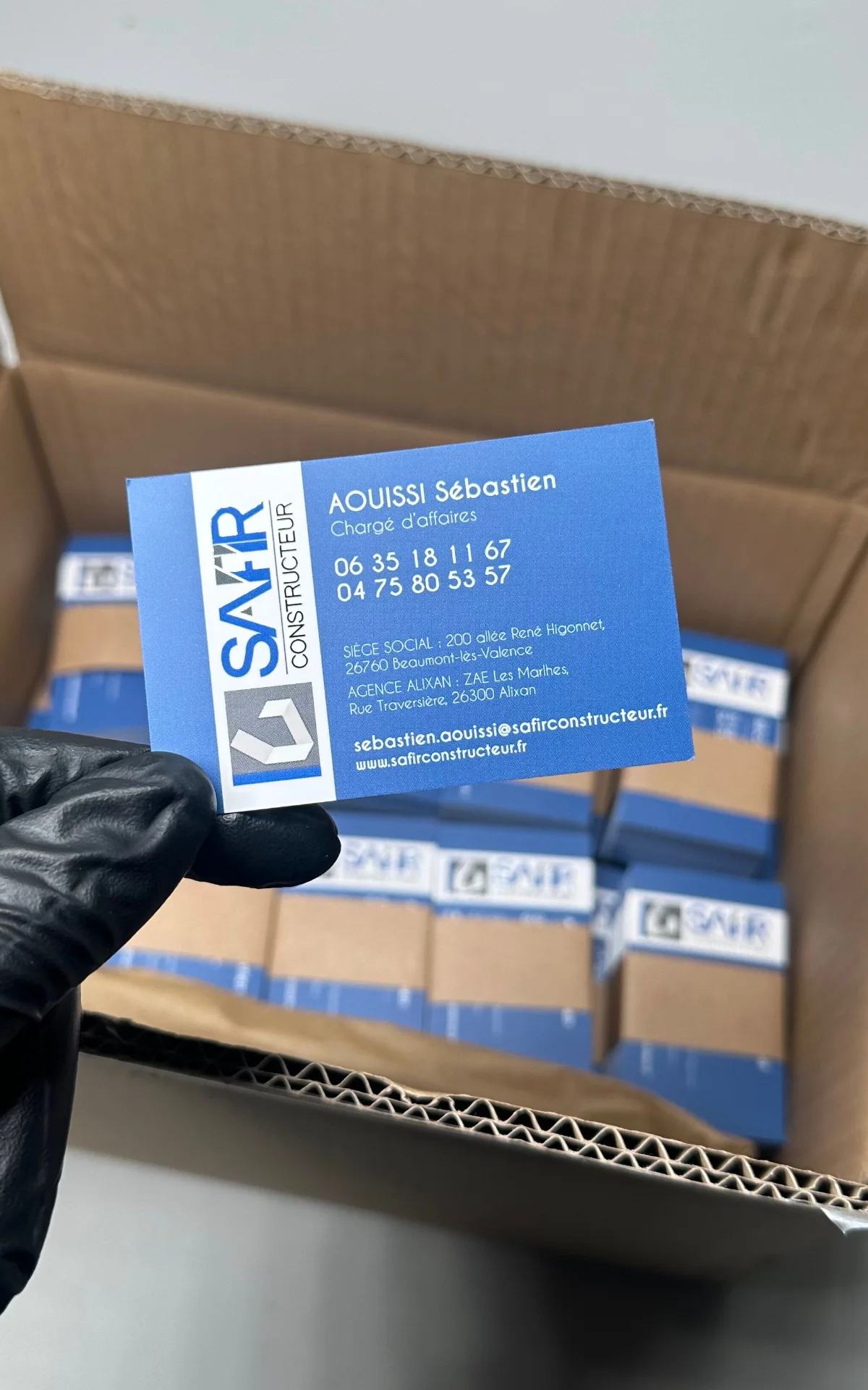 Cartes de visite Safir Constructeur